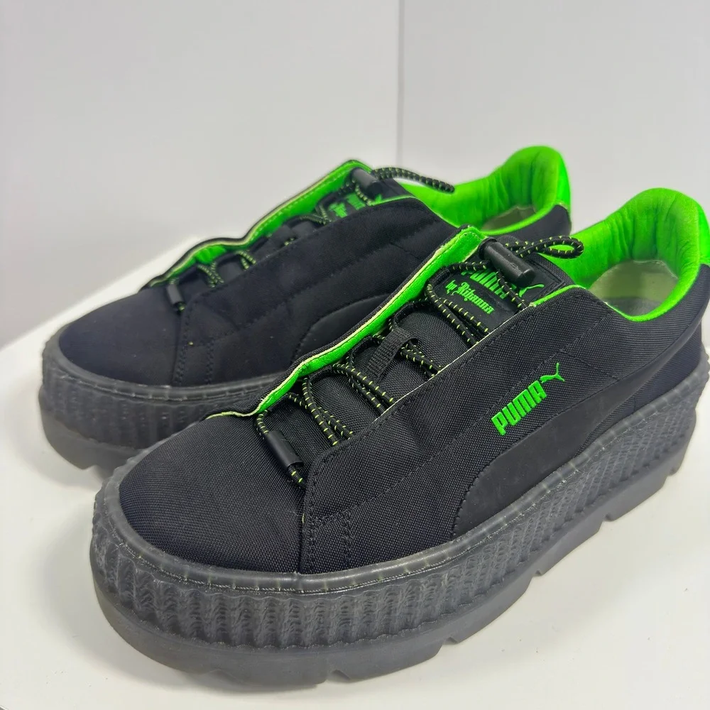 PUMA Fenty Cleated Creeper Surf Shoes Womens Size 8 Black Green‎ Gecko 367681-03